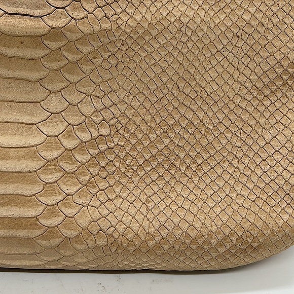 Henri Bendel Beautiful Tan Reptile Skin Print Leather Handbag Purse 🌸🌸 - Picture 7 of 12